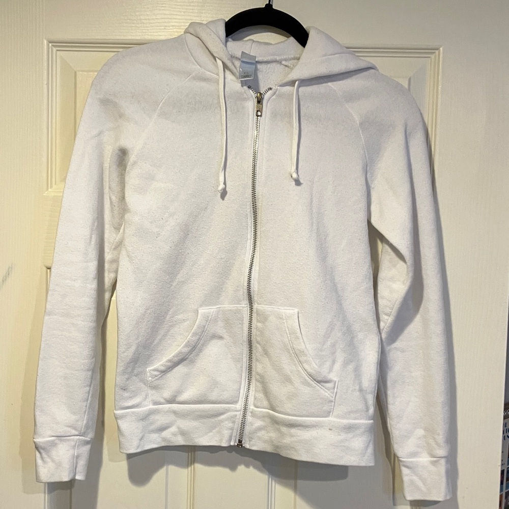 Alternative Apparel White Zip Up Sweater
